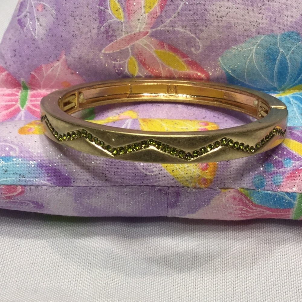 3/$30 Gold bracelet with Lt Green(peridot)